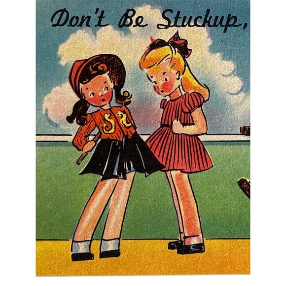 Antique Lithograph Postcard Early 1920s Humorous The Sexes Colorful Asheville - Picture 1 of 5